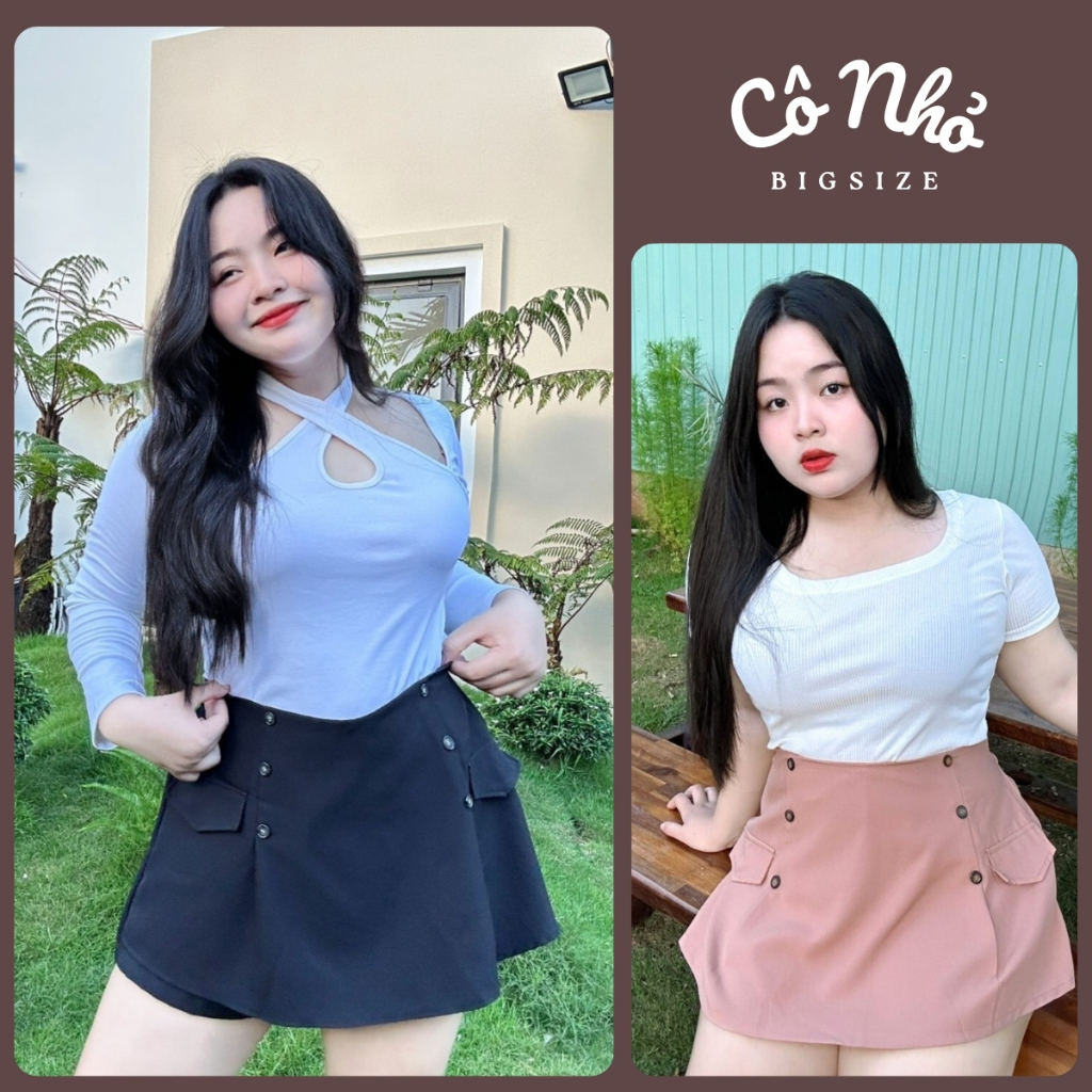 Quần Giả Váy Bigsize Nữ Lưng Thun Dáng Váy Ngắn Mini Phối Nút Hai Bên ...