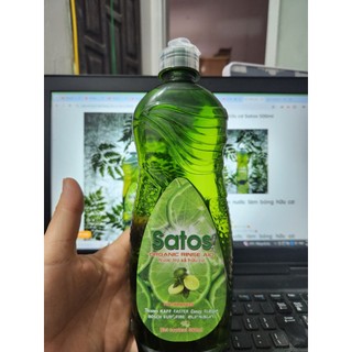 Nước làm bóng hữu cơ Satos 500ml giúp làm bóng bát đĩa, đồ thủy tinh, inox