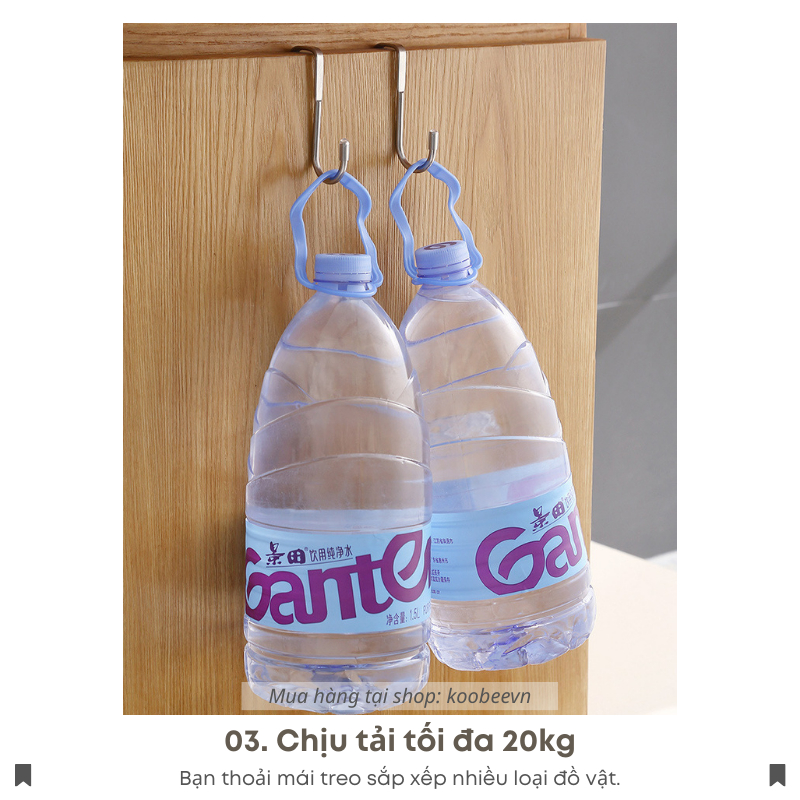 Móc Treo Đồ Đôi Hình Chữ S Gắn Cửa, Ngăn Kéo Tủ INOX 304 Cao Cấp KOOBEE- Treo Khăn Lau, Đồ Dùng Nhà Bếp, Phòng Tắm | 094