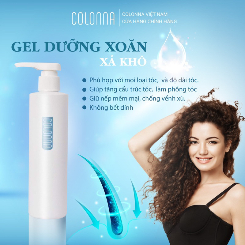 Gel giữ nếp tóc Colonna - Dưỡng tóc xoăn, bóp xoăn sóng hippe, sóng Thượng Hải