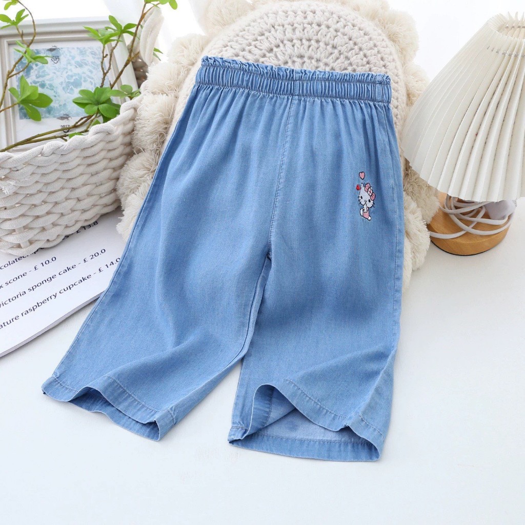 Quần jean giấy suông lửng size đại cho bé gái BEESHOP H26002