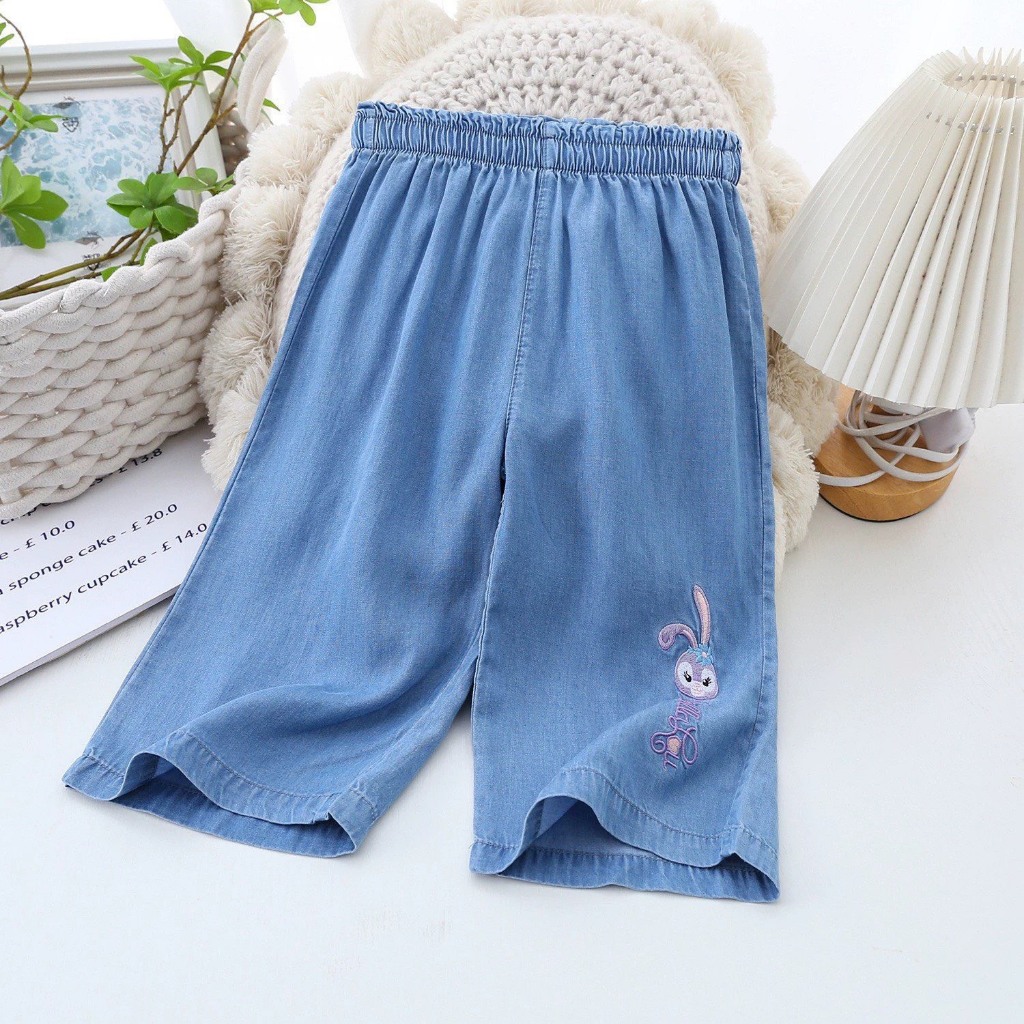 Quần jean giấy suông lửng size đại cho bé gái BEESHOP H26002