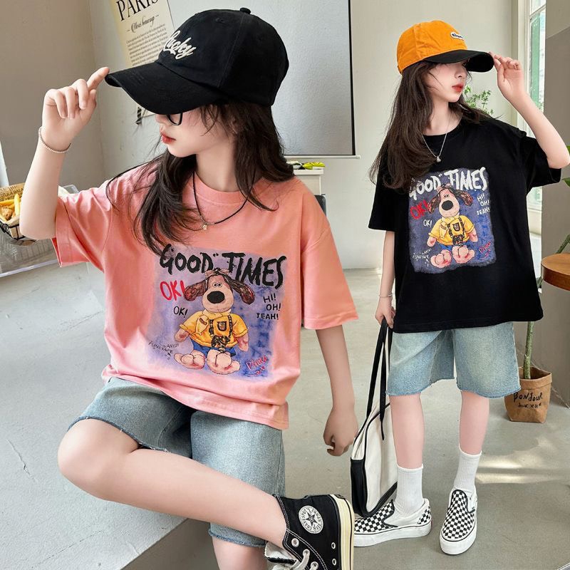 Bộ đồ cho bé gái BEESHOP Set áo phông kèm quần jean lửng size đại H25009