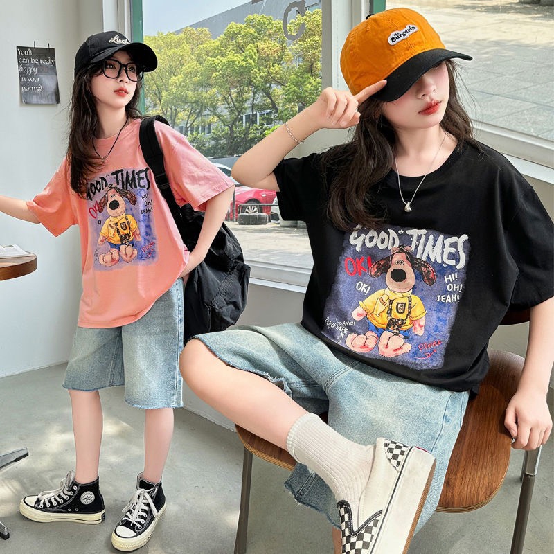 Bộ đồ cho bé gái BEESHOP Set áo phông kèm quần jean lửng size đại H25009