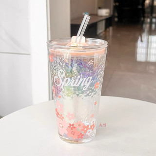 T&T0046 Cốc ly thuỷ tinh óng ánh phiên bản hoa anh đào