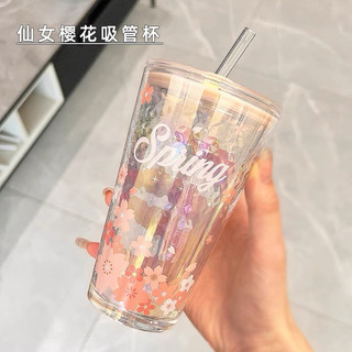 T&T0046 Cốc ly thuỷ tinh óng ánh phiên bản hoa anh đào