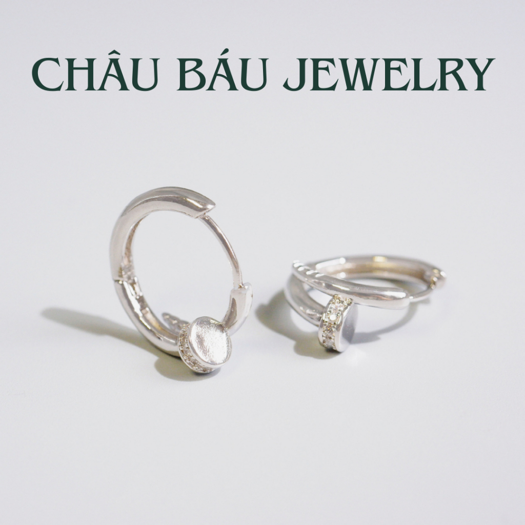 [Ảnh & Clip thật] Bông tai đinh đính đá - chiếc đinh uốn cong bông tai unisex độc đáo