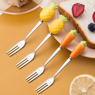 Dĩa inox mạ vàng ăn hoa quả phogn cách Châu Âu, Dĩa inox 304 cán màu sang trọng