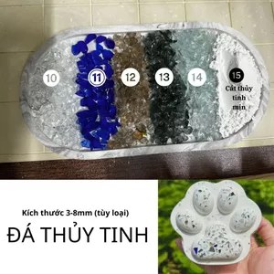 Đá thủy tinh cỡ 3-8mm chuyên dụng terrazor, DIY project, xuyên sáng, đã mài cạnh sắc đa dạng màu sắc