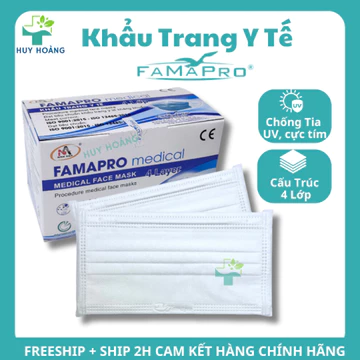 Combo Khẩu trang y tế Famapro 4 lớp dày dặn kháng khuẩn, khẩu trang Farmapro chống nắng
