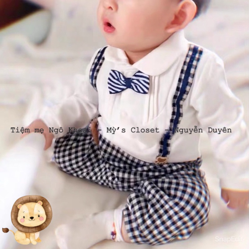 [MD12] VLINDER  body dài tay công tử cho bé trai