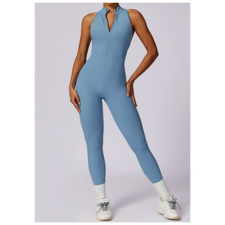 Bộ Đồ Tập Thể Thao Gym, Yoga Liền Thân Jumpsuits Poly Dây Kéo Hở Lưng Cao Cấp (suit534)