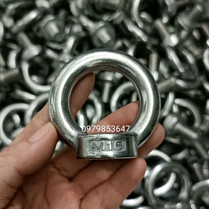 Ốc mắt cẩu M16 Inox 304 DIN 582 (Lifting eye nut)/ Ốc Tai Cẩu/ Đai Ốc ...