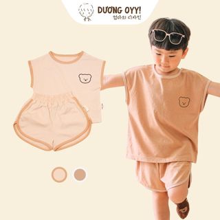 Set bộ hè bé trai style Hàn Quốc cotton hình Gấu | Dương Oyy 010623150