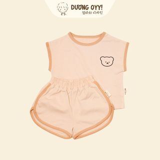 Set bộ hè bé trai style Hàn Quốc cotton hình Gấu | Dương Oyy 010623150