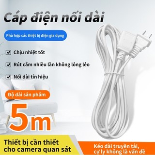 Dây nối dài 5m dùng cho thiết bị điện công suất nhỏ, camera, đèn bàn, bộ định tuyến, thiết bị sạc