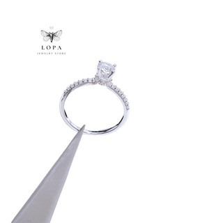 Nhẫn nữ bạc ta Lopa, dáng nhẫn nữ bốn chấu cao cổ nhỏ xinh đính đá lấp lánh nhỏ nhắn sk008