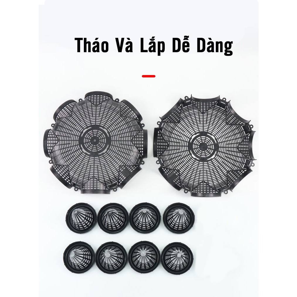 Rọ Bẫy Lươn, Tôm, Cá 8 Cửa Nhựa PP Thái Lan - Bẫy Tôm, Cua, Cá, Lươn, Trạch + Tặng Mồi AMIZIN