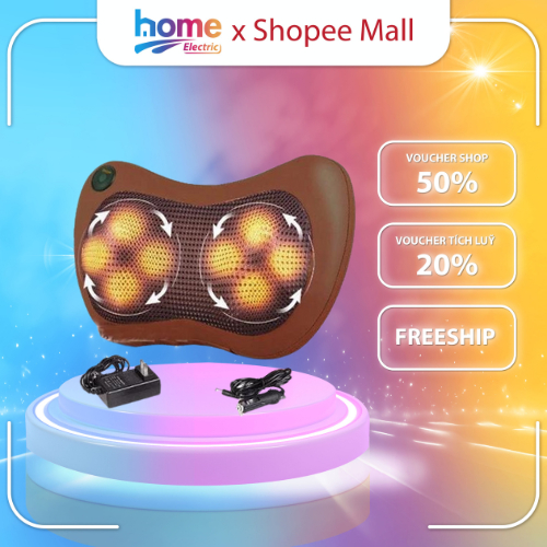 Gối massage cổ vai gáy Smart Gadgets 8 bi Hàn Quốc, máy massage body giúp làm giảm đau nhức vai gáy, bh 12 tháng - GMX4