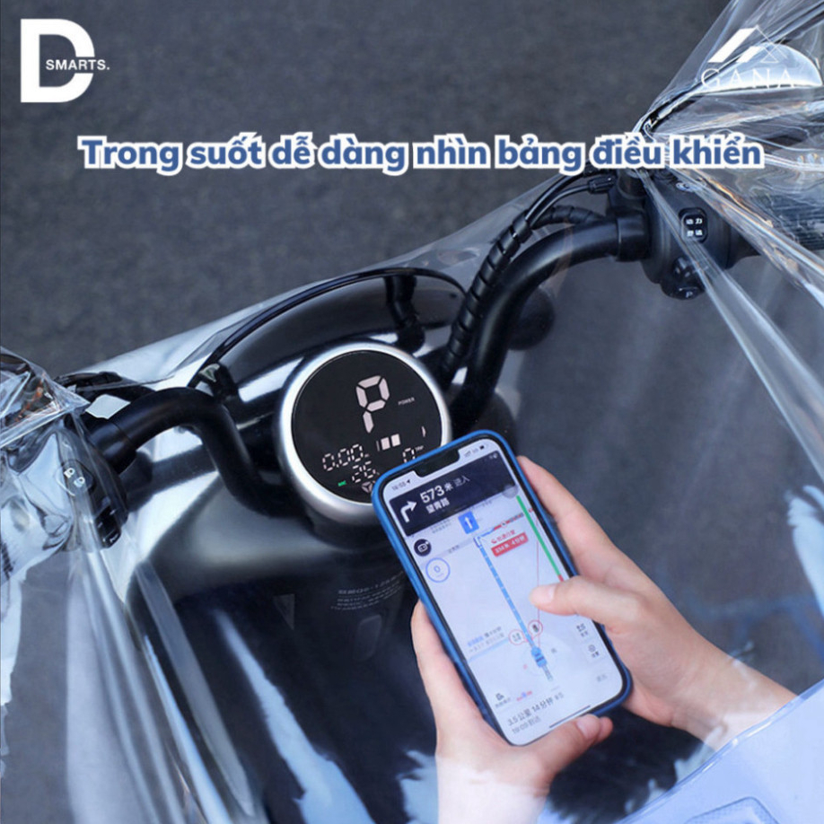 Áo mưa trong suốt Didooglt Áo Mưa Mẹ Và Bé Kèm Kính Chắn Mưa Tháo Rời Tiện Lợi