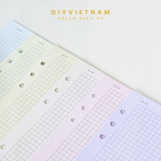 Ruột Sổ Pastel 120gsm – Màu Độc Quyền DIYVietnam – A5/A6 6 Lỗ – Giấy Dày, Mịn – 45 Tờ