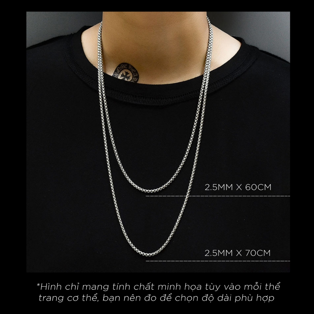 Dây chuyền titan nam nữ dạng tròn mắc xích thời trang Fancy, vòng cổ titan không gỉ không có mặt đẹp