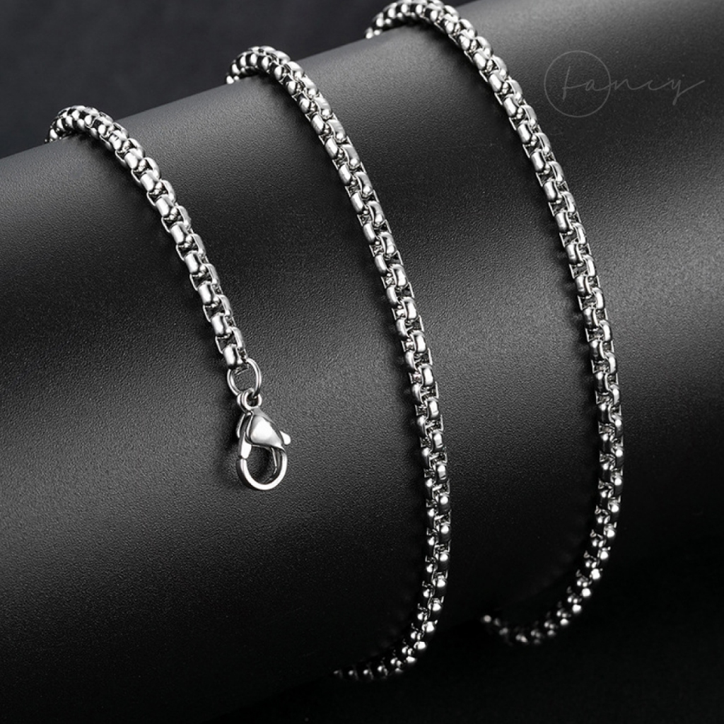 Dây chuyền titan nam nữ dạng tròn mắc xích thời trang Fancy, vòng cổ titan không gỉ không có mặt đẹp