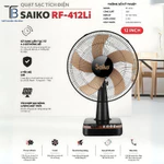 {CHÍNH HÃNG} Quạt tích điện để bàn Saiko RF-412Li - SỬ DỤNG LIÊN TỤC 5 - 9 TIẾNG, SẠC NHANH bảo hành 12 tháng — ảnh 1