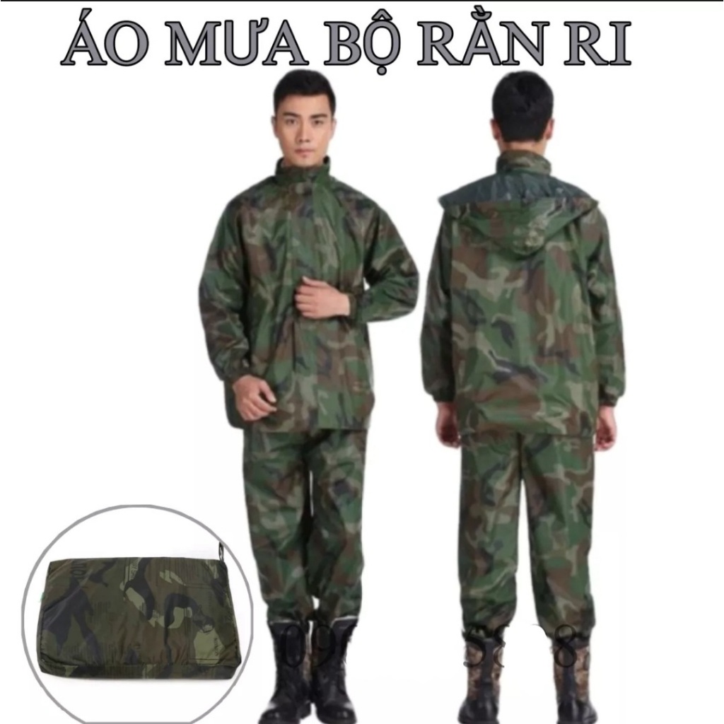 Áo Mưa Bộ Rằn Ri Vải Dù Có Phản Quang, Siêu Bền Không Thấm Nước, Đủ ...