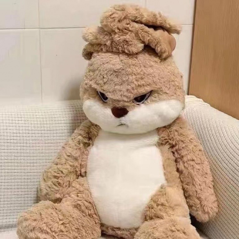 Gấu bông thỏ mặt quạo đáng yêu Thỏ khó tính tai dài lông xù cao cấp làm quà tặng cho người yêu, trẻ em