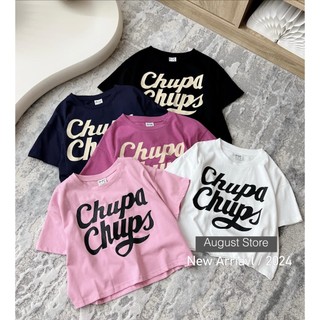 Áo Phông Chups Chips Thun Ngắn Tay Họa Tiết Dáng Ngắn Croptop Freesize Cao Cấp