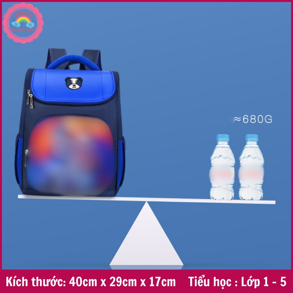 Balo cho bé tiểu học lớp 1-5, cặp học sinh cấp 1 trẻ em 6-10 tuổi, bé trai, bé gái siêu nhân người nhện công chúa TL2325