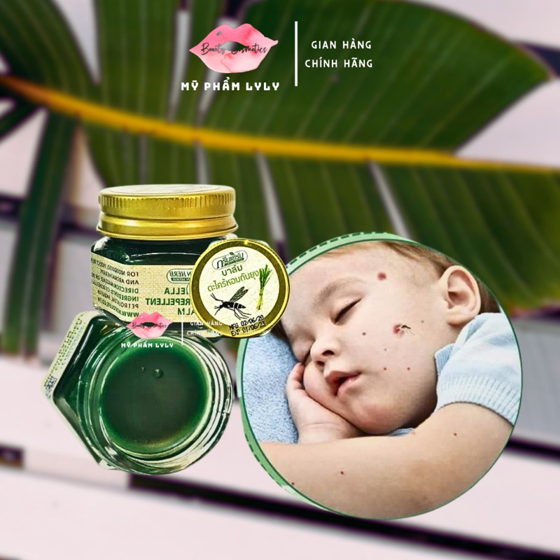 Cao Thoa Muỗi Đốt Green Herb Balm chuyên thoa Chống muỗi đốt, Chống côn trùng cắn thái lan cho bé