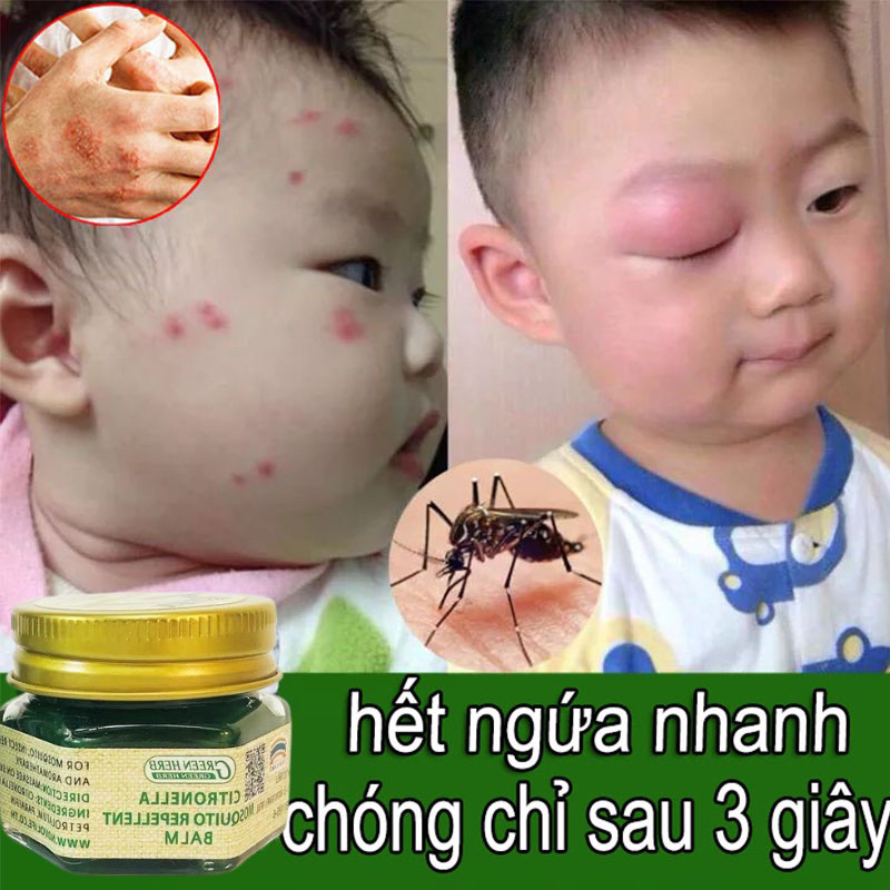 Cao Thoa Muỗi Đốt Green Herb Balm chuyên thoa Chống muỗi đốt, Chống côn trùng cắn thái lan cho bé