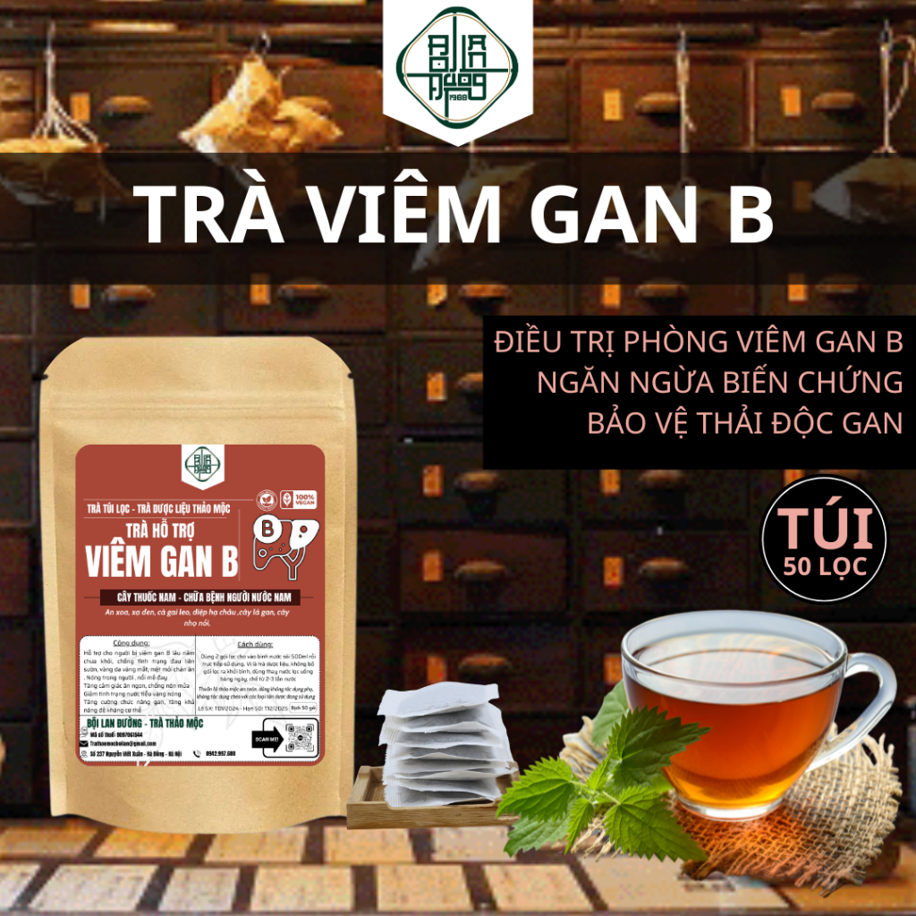 Trà Viêm Gan B Bội Lan Đường, Giảm Virus, Đau Liên Sườn, Vàng Da Vàng Mắt, Mệt Mỏi, Chán Ăn 50 lọc