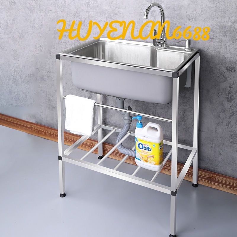 Chậu Rửa Chén Inox Có Chân Kèm Vòi & Bộ Xả – Bền Đẹp, Dễ Lắp Đặt ...