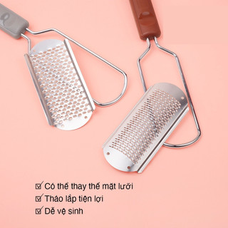 Cây Chà Gót Chân Inox 304 - Dụng Cụ Chà Gót Loại Mới Bén Hiệu Quả Cho Vùng Da Bị Chai Sần (có thể thay mặt chà) 88800