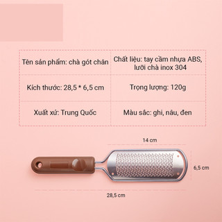 Cây Chà Gót Chân Inox 304 - Dụng Cụ Chà Gót Loại Mới Bén Hiệu Quả Cho Vùng Da Bị Chai Sần (có thể thay mặt chà) 88800