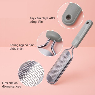 Cây Chà Gót Chân Inox 304 - Dụng Cụ Chà Gót Loại Mới Bén Hiệu Quả Cho Vùng Da Bị Chai Sần (có thể thay mặt chà) 88800