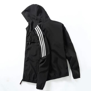 Áo Khoác Dù UNISEX 2 Lớp Có Lót Lưới Phối Viền 3 Sọc Thể Thao BASIC Cực Đẹp