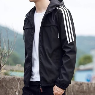 Áo Khoác Dù UNISEX 2 Lớp Có Lót Lưới Phối Viền 3 Sọc Thể Thao BASIC Cực Đẹp