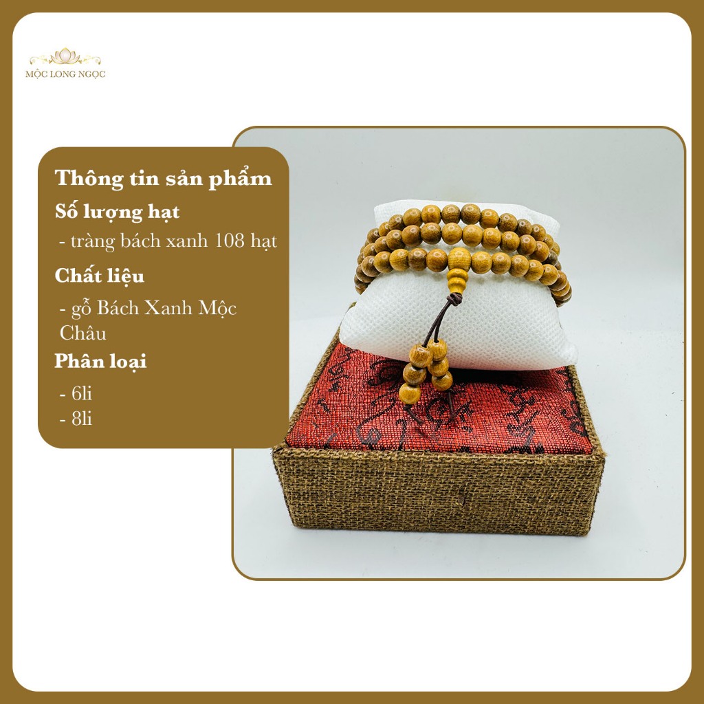 Vòng 108 hạt gỗ Bách Xanh Mộc Châu thơm ngọt theo thời gian phong cách thanh lịch dành cho nam nữ