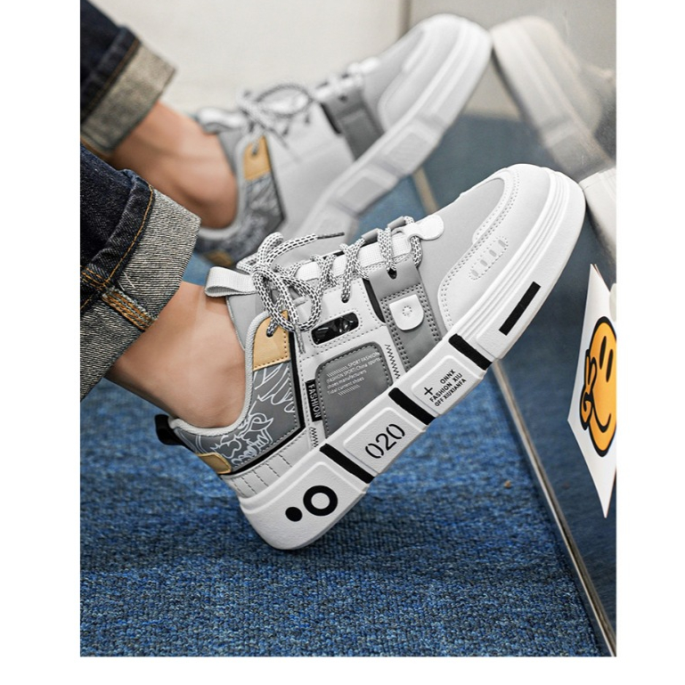 Giày đế bằng sneaker Giày nam Hot Trend phong cách Hàn Quốc trẻ năng động rễ phối đồ Shoes Nam