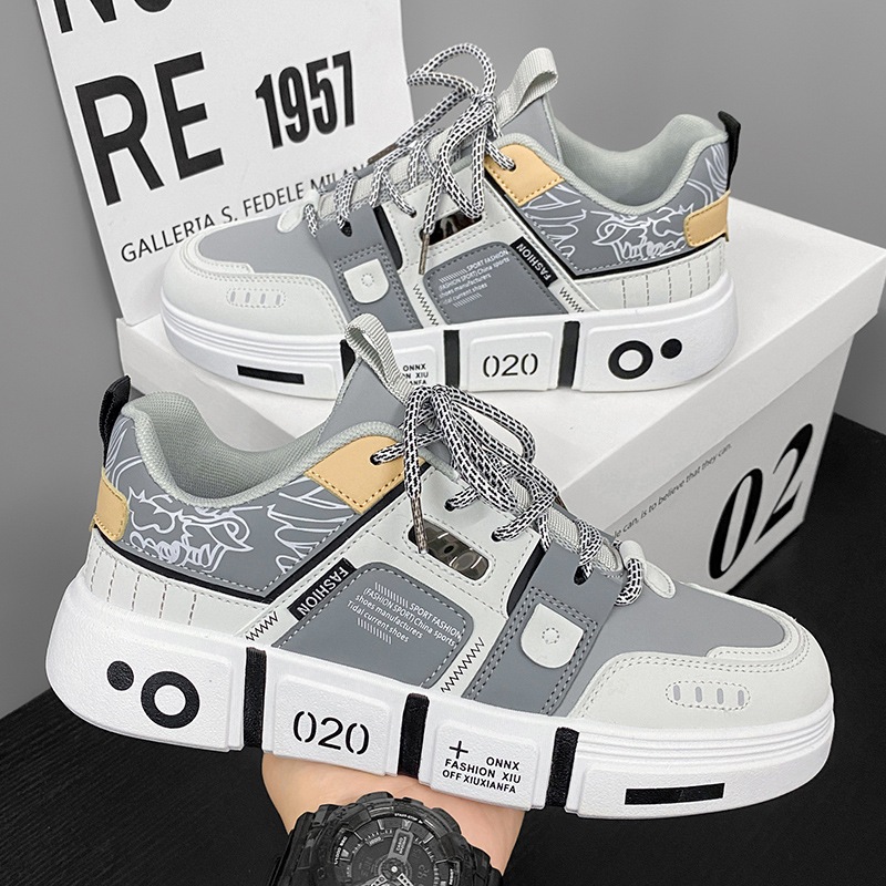Giày đế bằng sneaker Giày nam Hot Trend phong cách Hàn Quốc trẻ năng động rễ phối đồ Shoes Nam