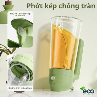 Chai đựng dầu ăn thủy tinh ECO nắp mở tự động, Bình xịt dầu ăn thông minh 2 trong 1 dung tích 470ml
