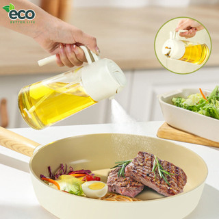 Chai đựng dầu ăn thủy tinh ECO nắp mở tự động, Bình xịt dầu ăn thông minh 2 trong 1 dung tích 470ml