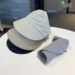 Mũ Chống Nắng Nửa Đầu Vành Rộng Có Móc Đeo Khẩu Trang Vải Cotton Thoáng khí Chống Tia UV