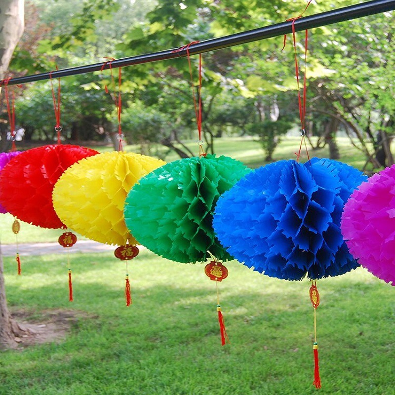 Set 5 đèn lồng nilong cẩm tú cầu nhiều màu sắc trang trí lễ hội, trung thu - Kem Shop K384