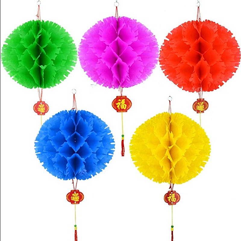 Set 5 đèn lồng nilong cẩm tú cầu nhiều màu sắc trang trí lễ hội, trung thu - Kem Shop K384