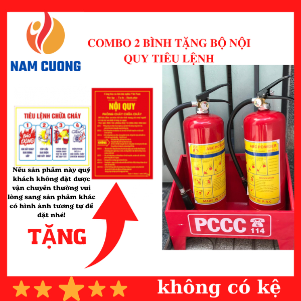 [CÓ TEM CỦA CÔNG AN, TẶNG NỘI QUY TIÊU LỆNH] Combo 2 bình chữa cháy bột ABC 4kg, bình cứu hoả, dùng cho hộ gđ ,phòng trọ